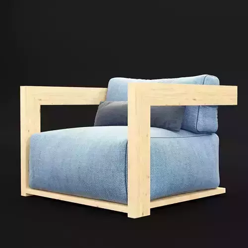 Reclaimed wood chair 1 3D model