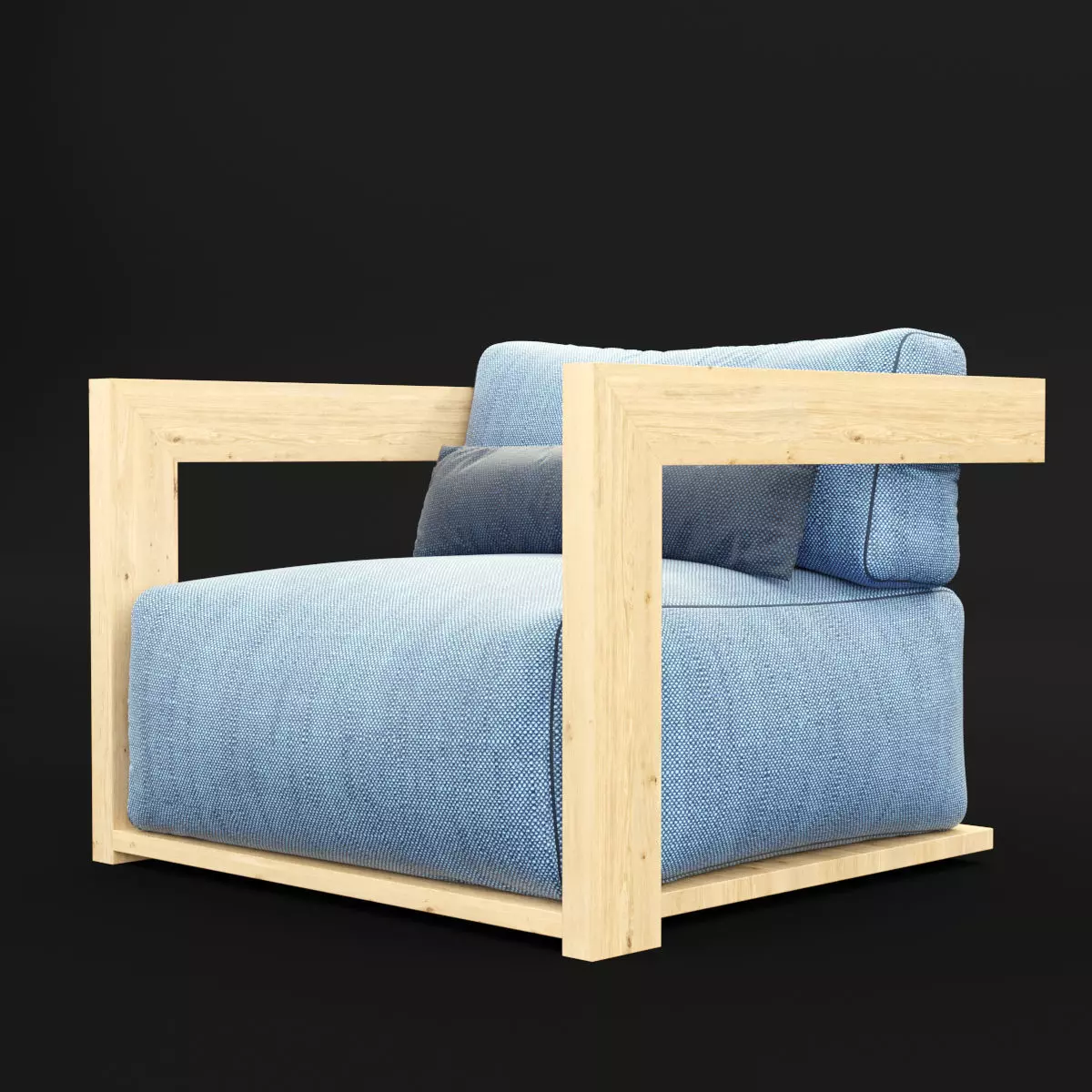 Reclaimed wood chair 1 3D model_0