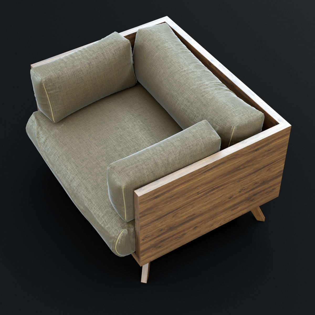 Reclaimed wood chair 2 3D model_18