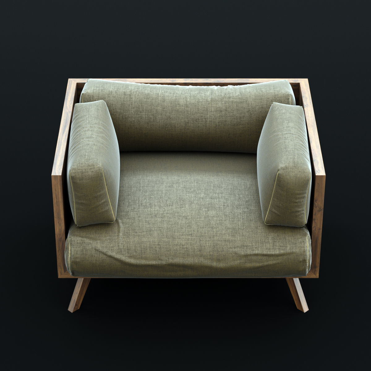 Reclaimed wood chair 2 3D model_2