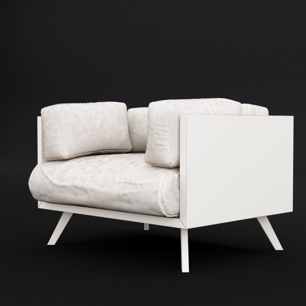 Reclaimed wood chair 2 3D model_9