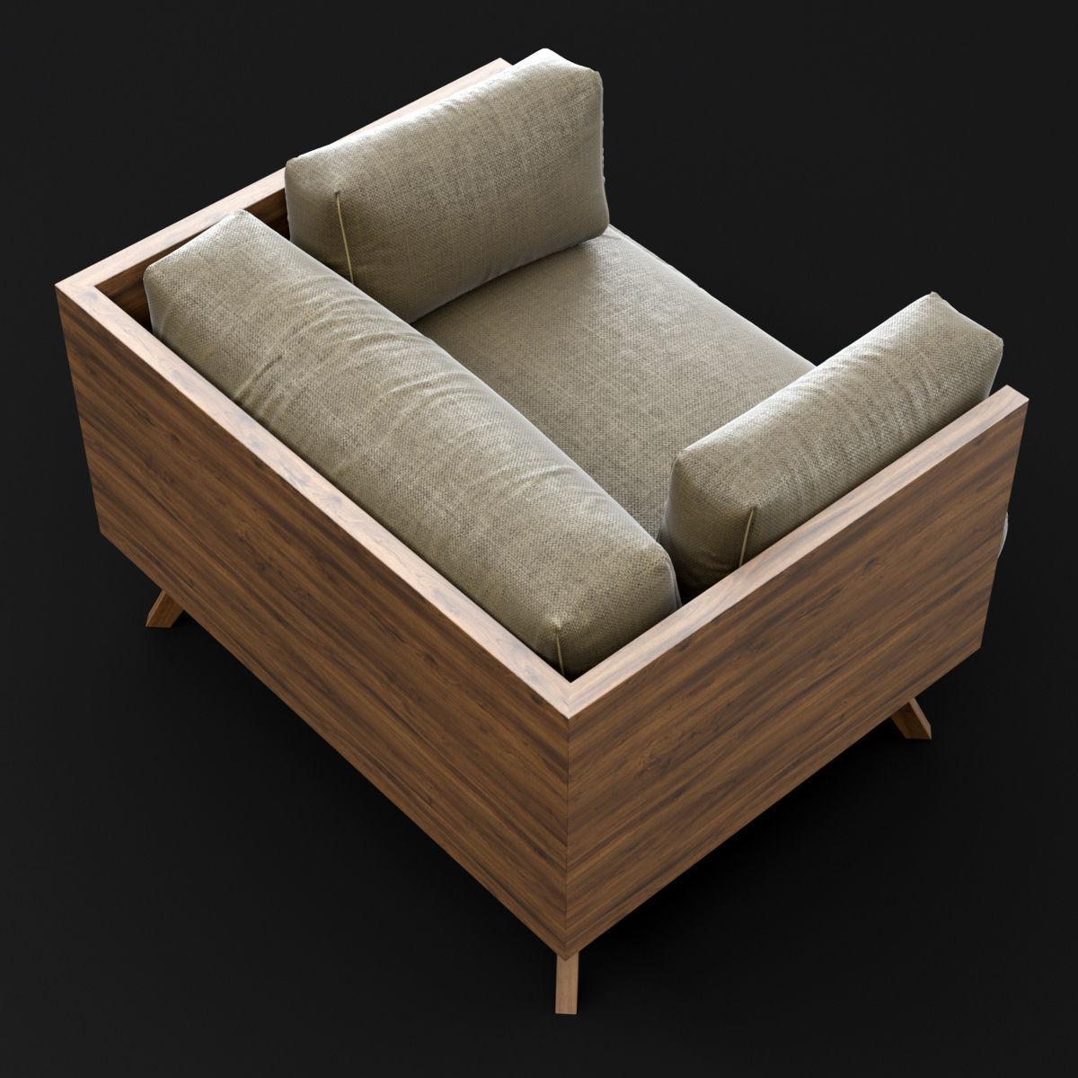 Reclaimed wood chair 2 3D model_20