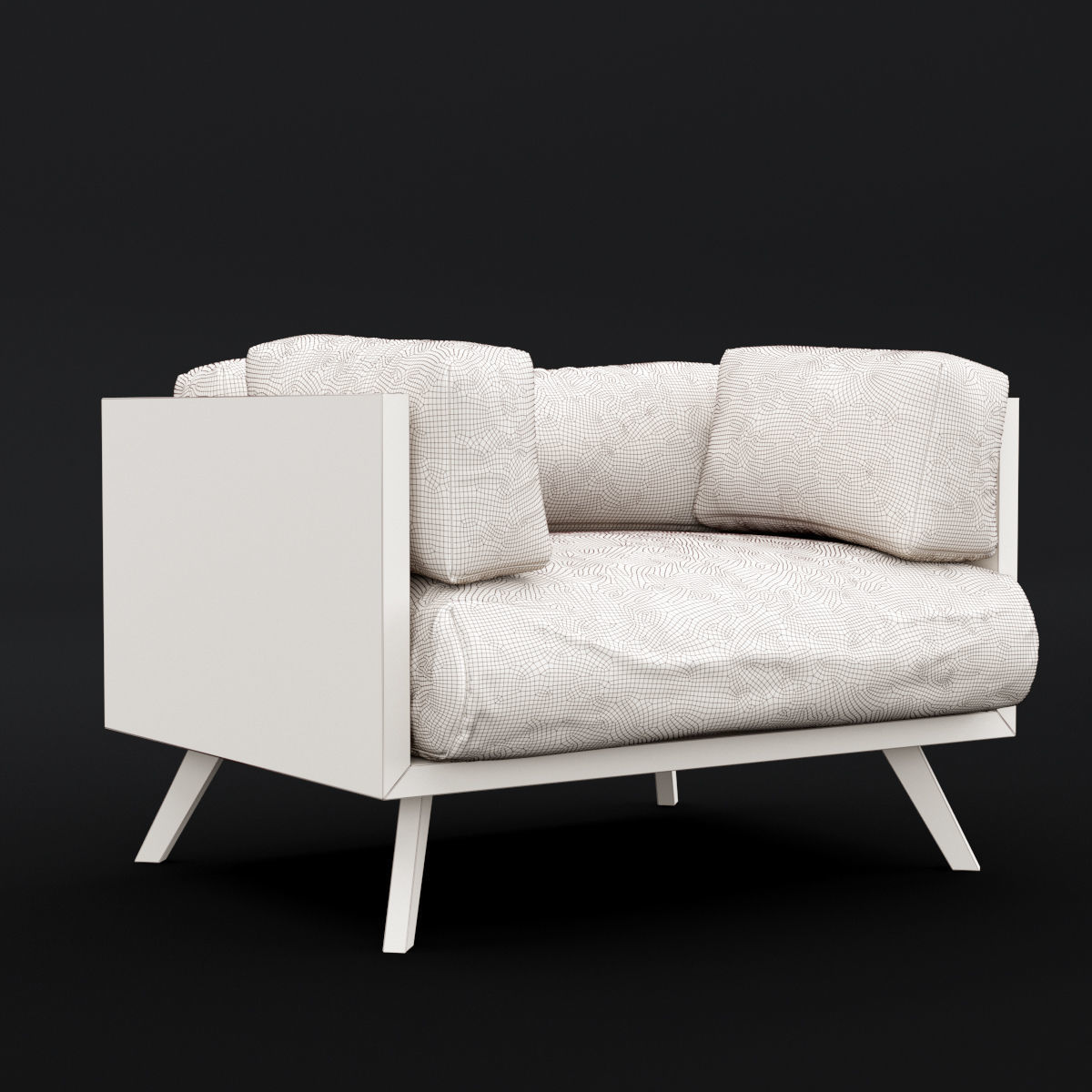 Reclaimed wood chair 2 3D model_7