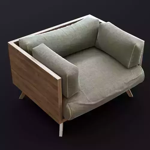 Reclaimed wood chair 2 3D model