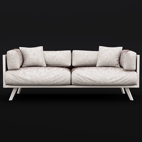 Reclaimed wood sofa 2 3D model 6