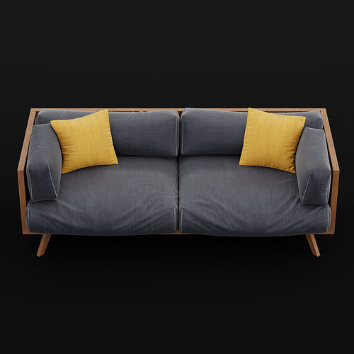 Reclaimed wood sofa 2 3D model 3