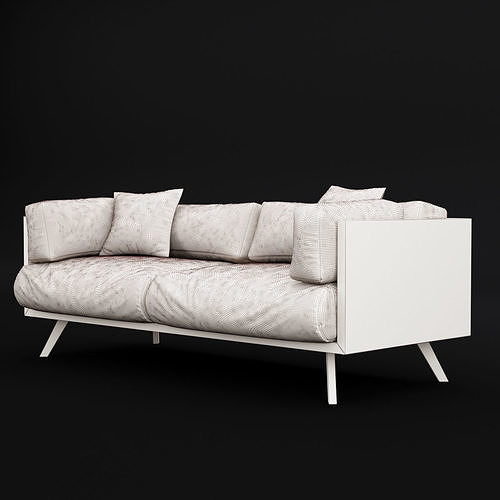 Reclaimed wood sofa 2 3D model 2