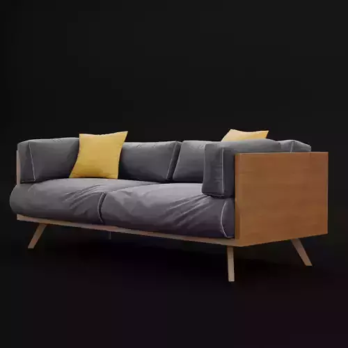 Reclaimed wood sofa 2 3D model