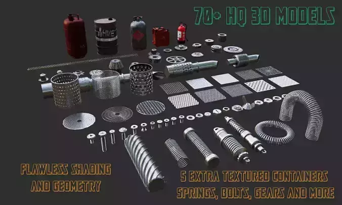 Engineering kitbash inserts pack over 70 models