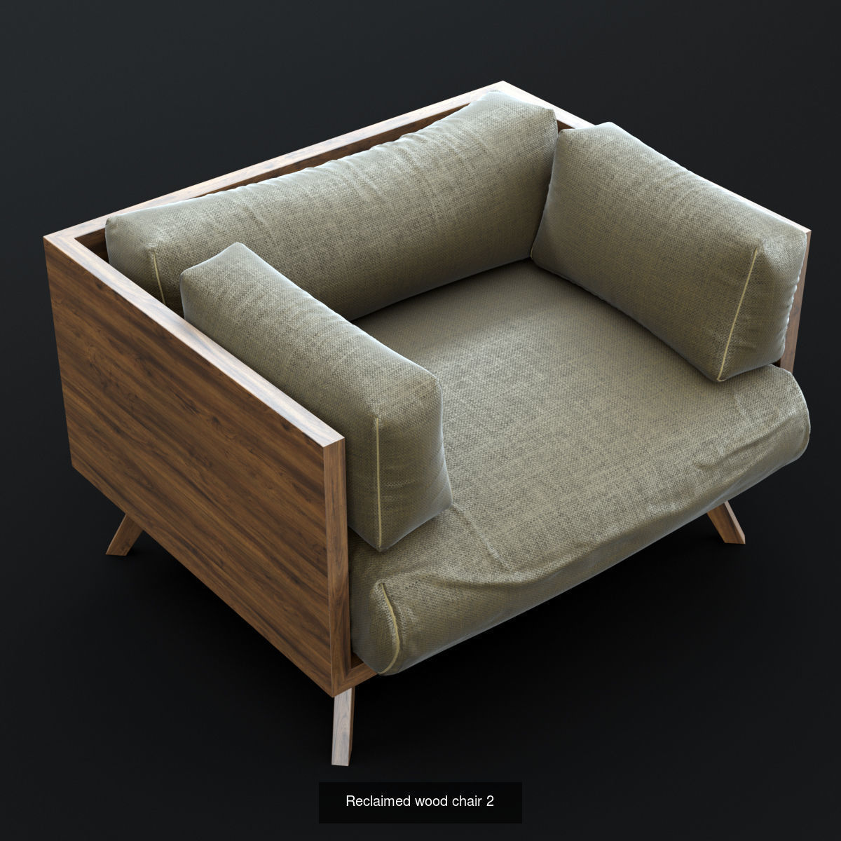 Reclaimed wood chair and sofa 2 3D Model Collection_2