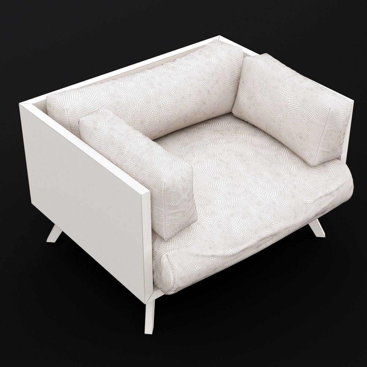 Reclaimed wood chair and sofa 2 3D Model Collection_3