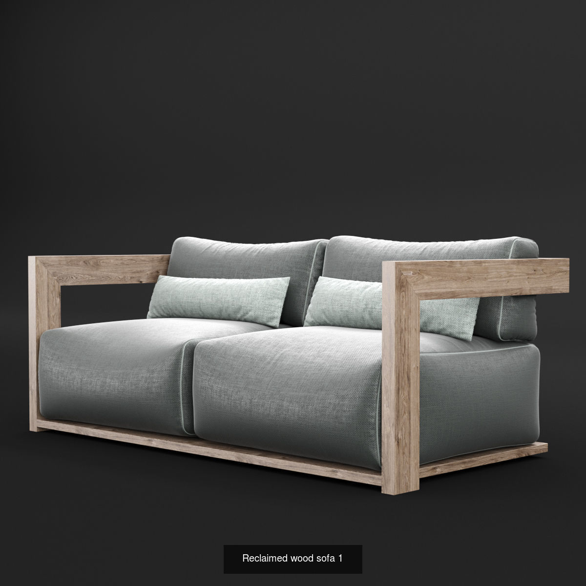 Reclaimed wood chair and sofa 1 3D Model Collection_6