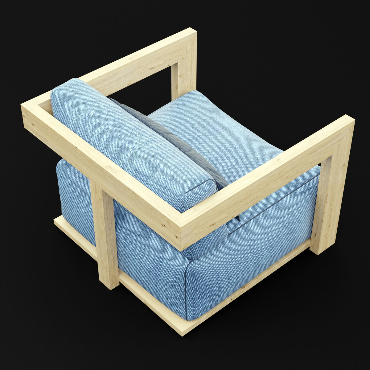Reclaimed wood chair and sofa 1 3D Model Collection_3