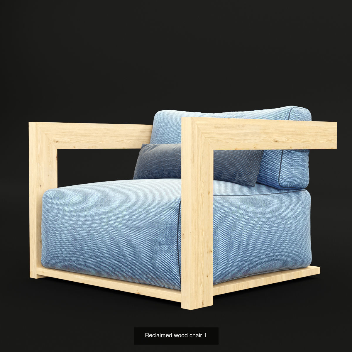 Reclaimed wood chair and sofa 1 3D Model Collection_1