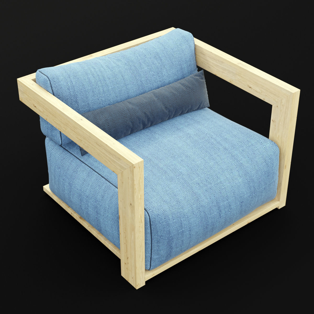 Reclaimed wood chair and sofa 1 3D Model Collection_4