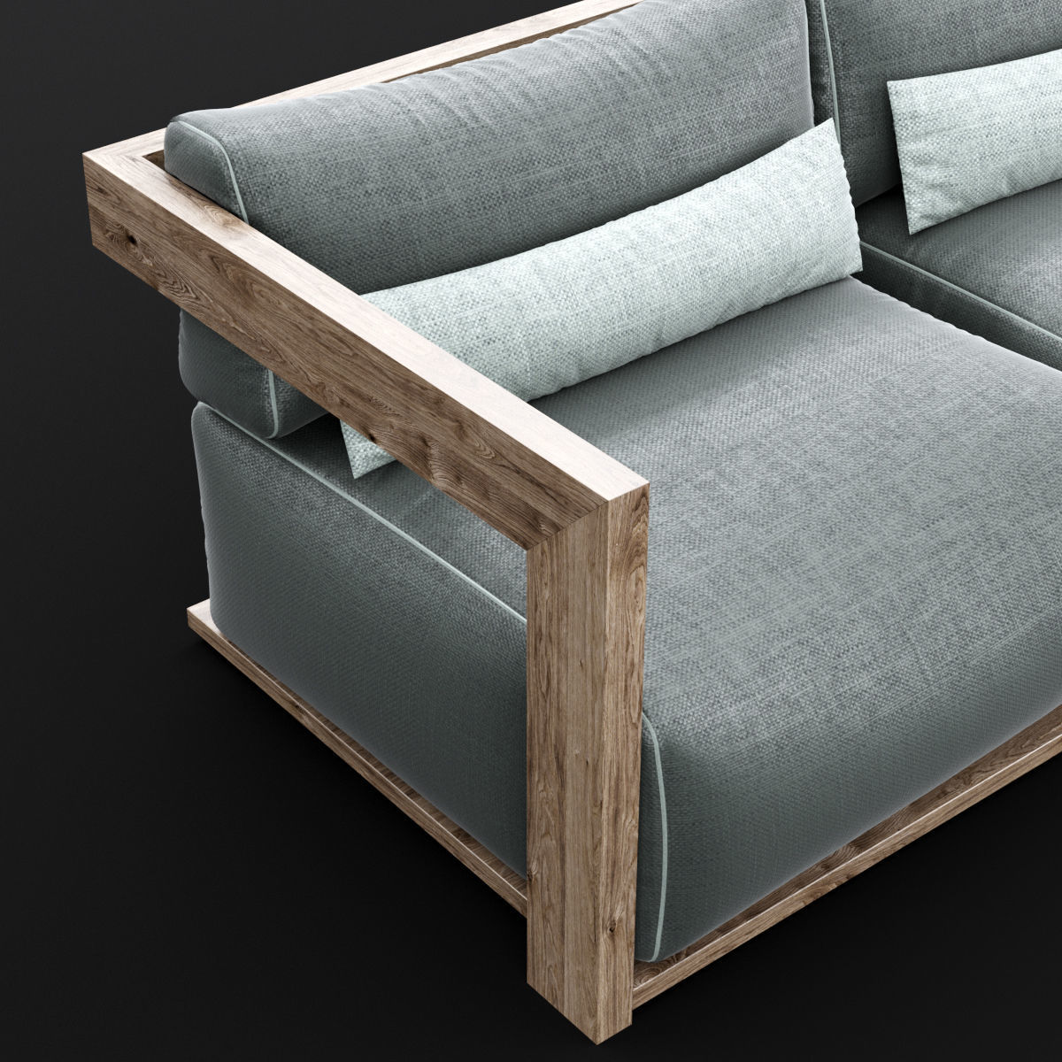 Reclaimed wood chair and sofa all 3D Model Collection_5