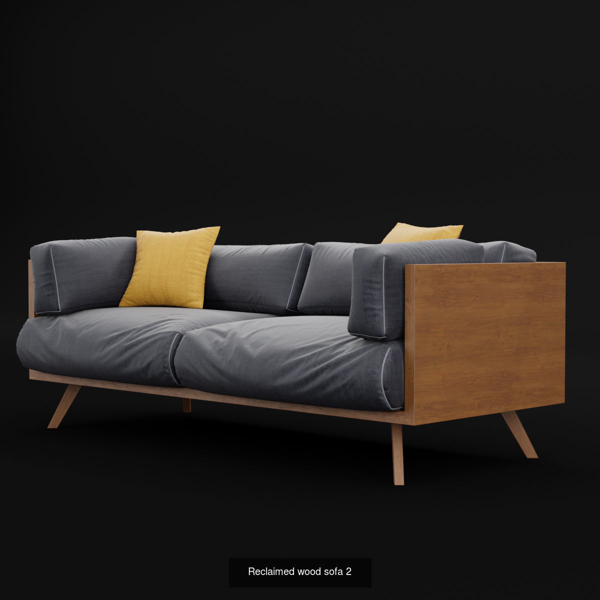 Reclaimed wood chair and sofa all 3D Model Collection_11