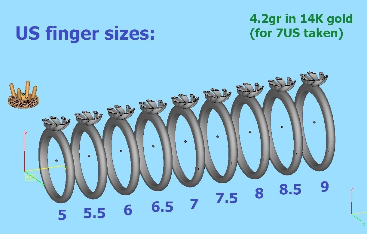Paradise Engagement ring Halo Ring Half Carat Stone 3dmodel 3D print model_11