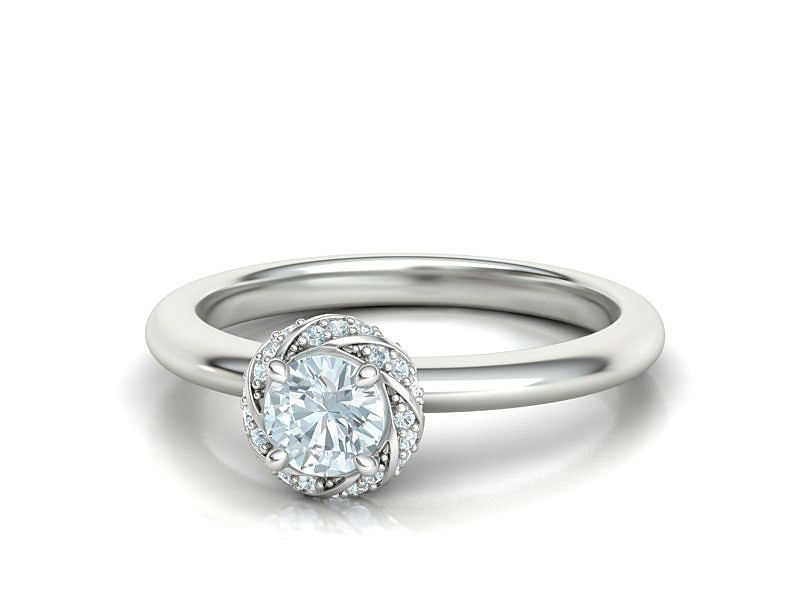 Paradise Engagement ring Halo Ring Half Carat Stone 3dmodel 3D print model_5