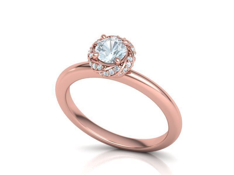 Paradise Engagement ring Halo Ring Half Carat Stone 3dmodel 3D print model_7