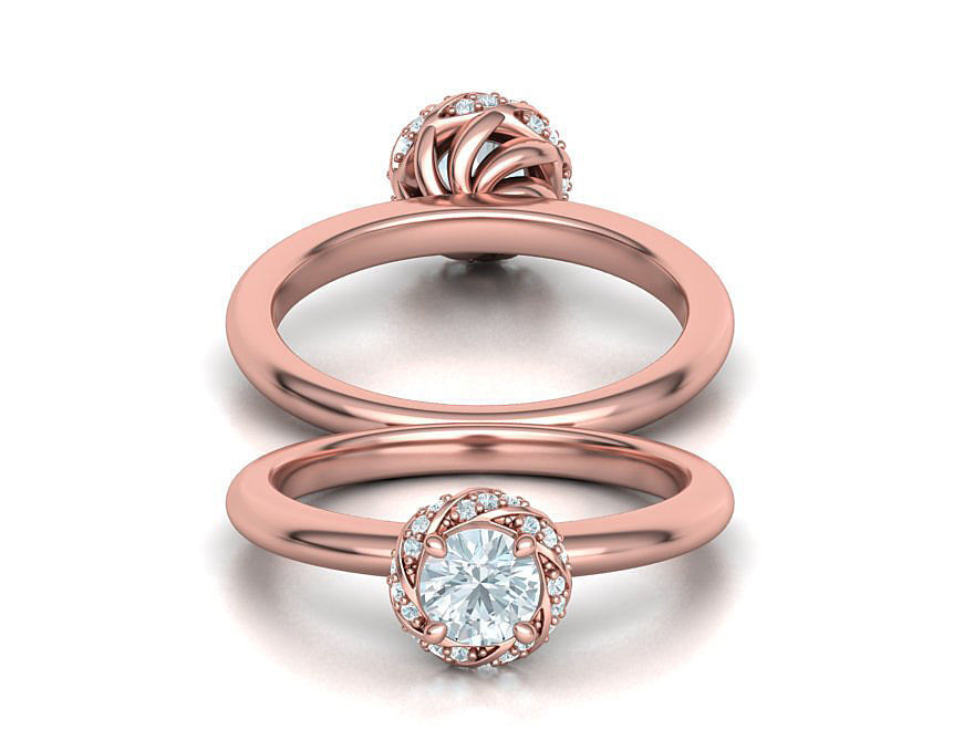 Paradise Engagement ring Halo Ring Half Carat Stone 3dmodel 3D print model_1