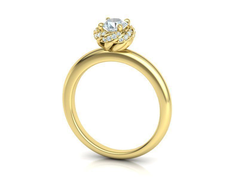 Paradise Engagement ring Halo Ring Half Carat Stone 3dmodel 3D print model_21