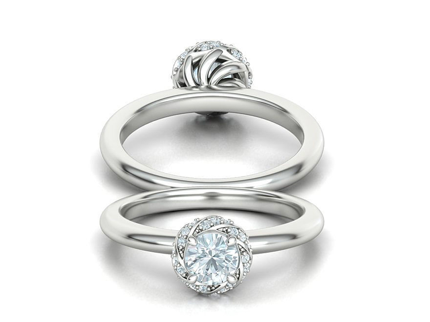 Paradise Engagement ring Halo Ring Half Carat Stone 3dmodel 3D print model_2