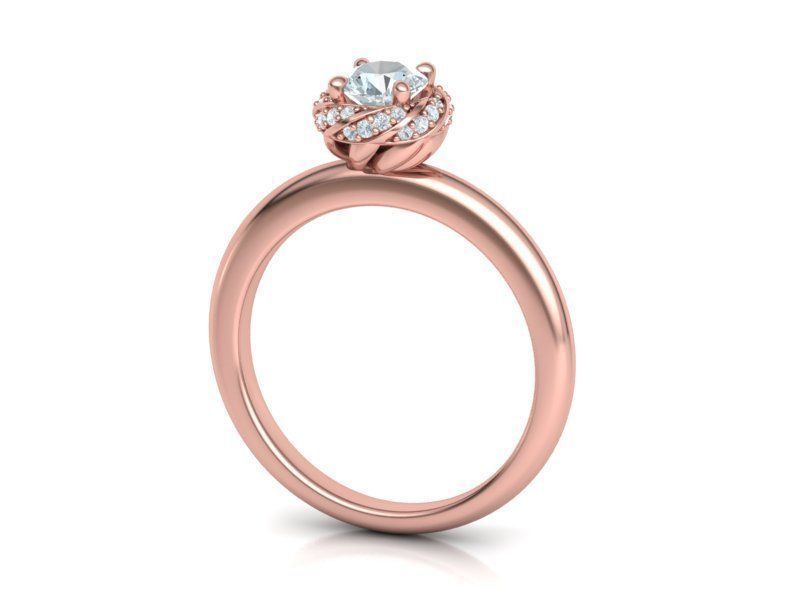 Paradise Engagement ring Halo Ring Half Carat Stone 3dmodel 3D print model_19