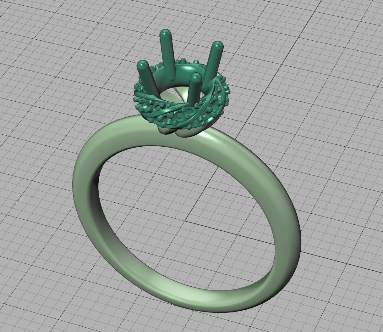 Paradise Engagement ring Halo Ring Half Carat Stone 3dmodel 3D print model_17
