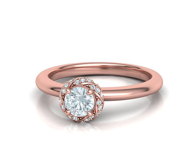 Paradise Engagement ring Halo Ring Half Carat Stone 3dmodel 3D print model_4