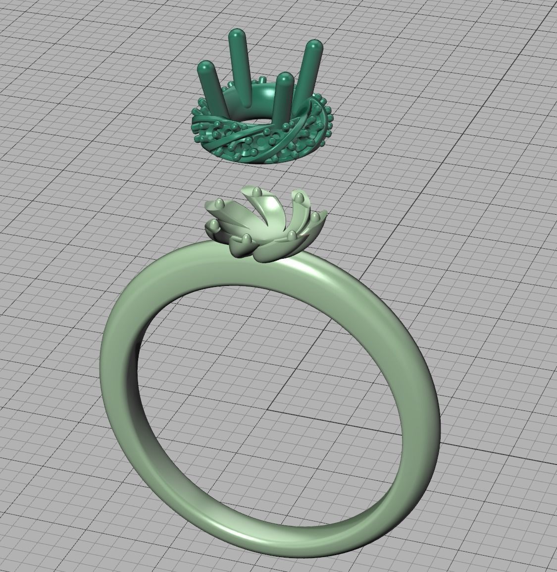 Paradise Engagement ring Halo Ring Half Carat Stone 3dmodel 3D print model_18