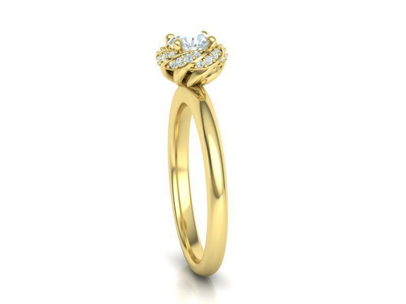 Paradise Engagement ring Halo Ring Half Carat Stone 3dmodel 3D print model_24