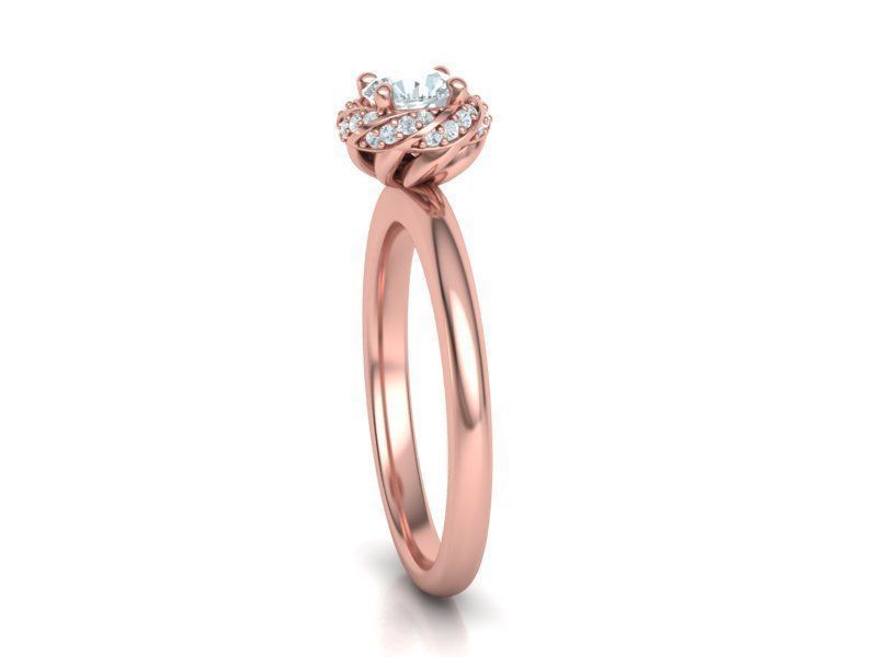 Paradise Engagement ring Halo Ring Half Carat Stone 3dmodel 3D print model_22