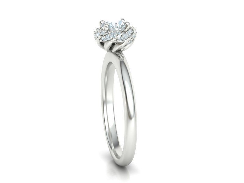 Paradise Engagement ring Halo Ring Half Carat Stone 3dmodel 3D print model_23