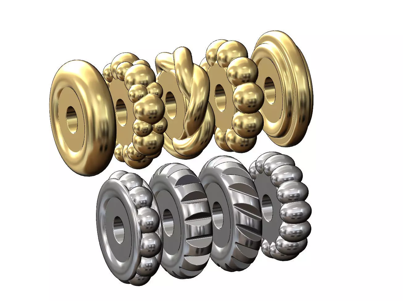 Mini set of round spacer beads 3D print model