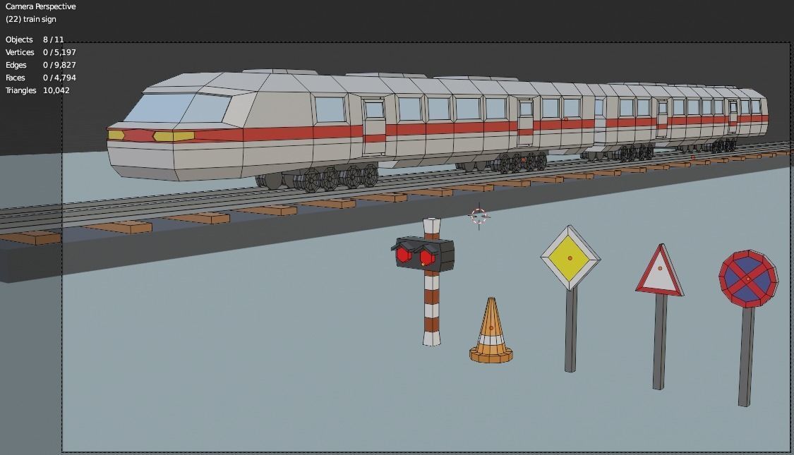 Game Asset cars train environment Low-poly 3D model_8