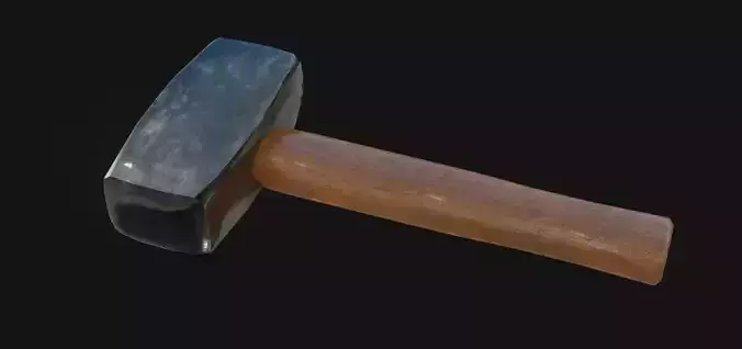 Mallet 3D Model wooden hammer Low-poly 3D model
