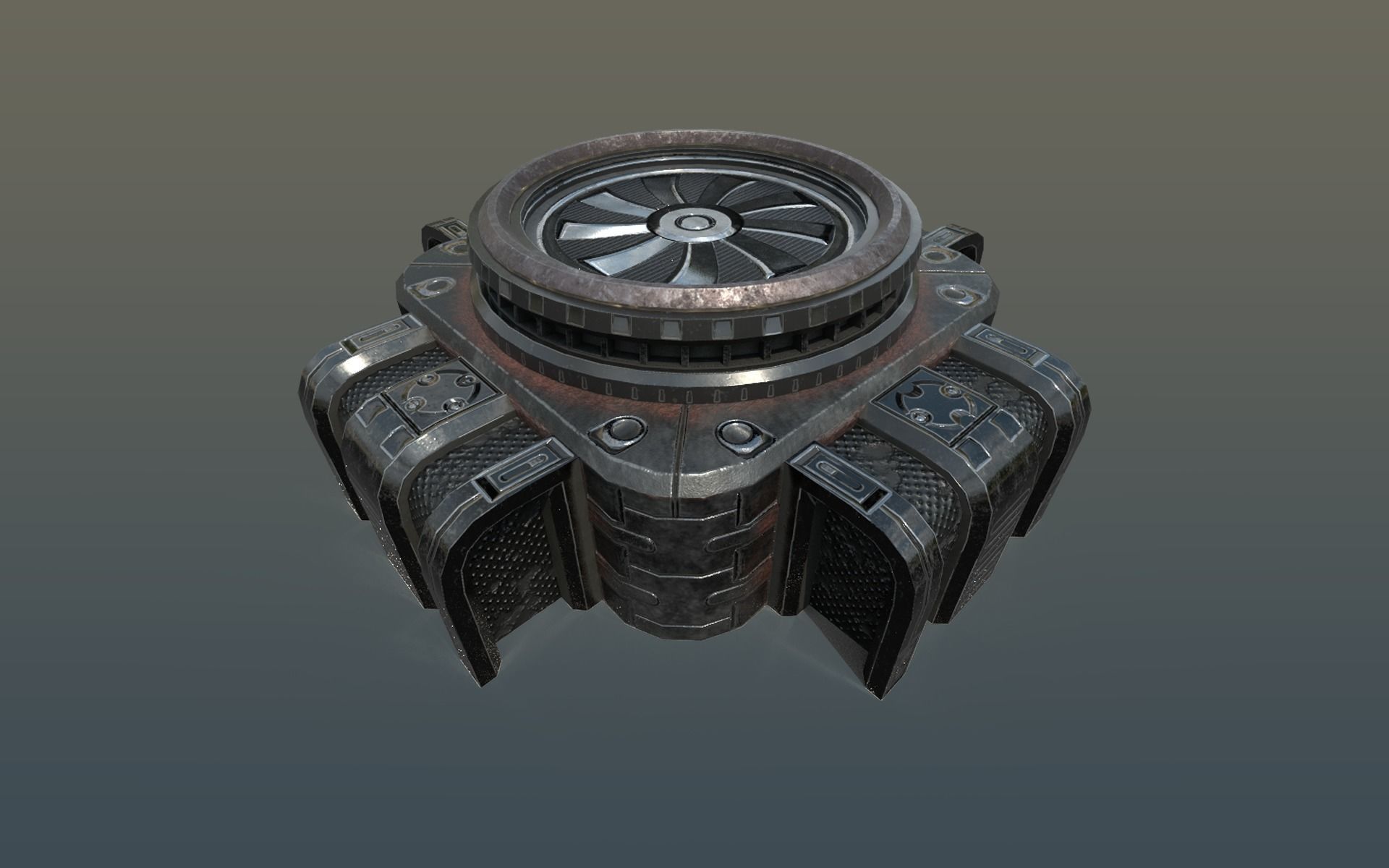 SciFi Vents Low-poly 3D model_1