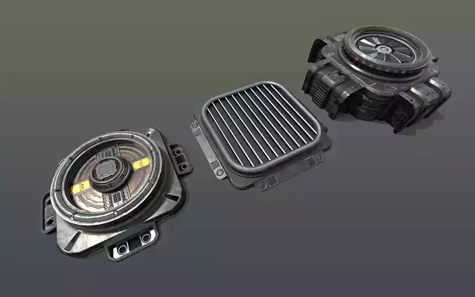 SciFi Vents Low-poly 3D model