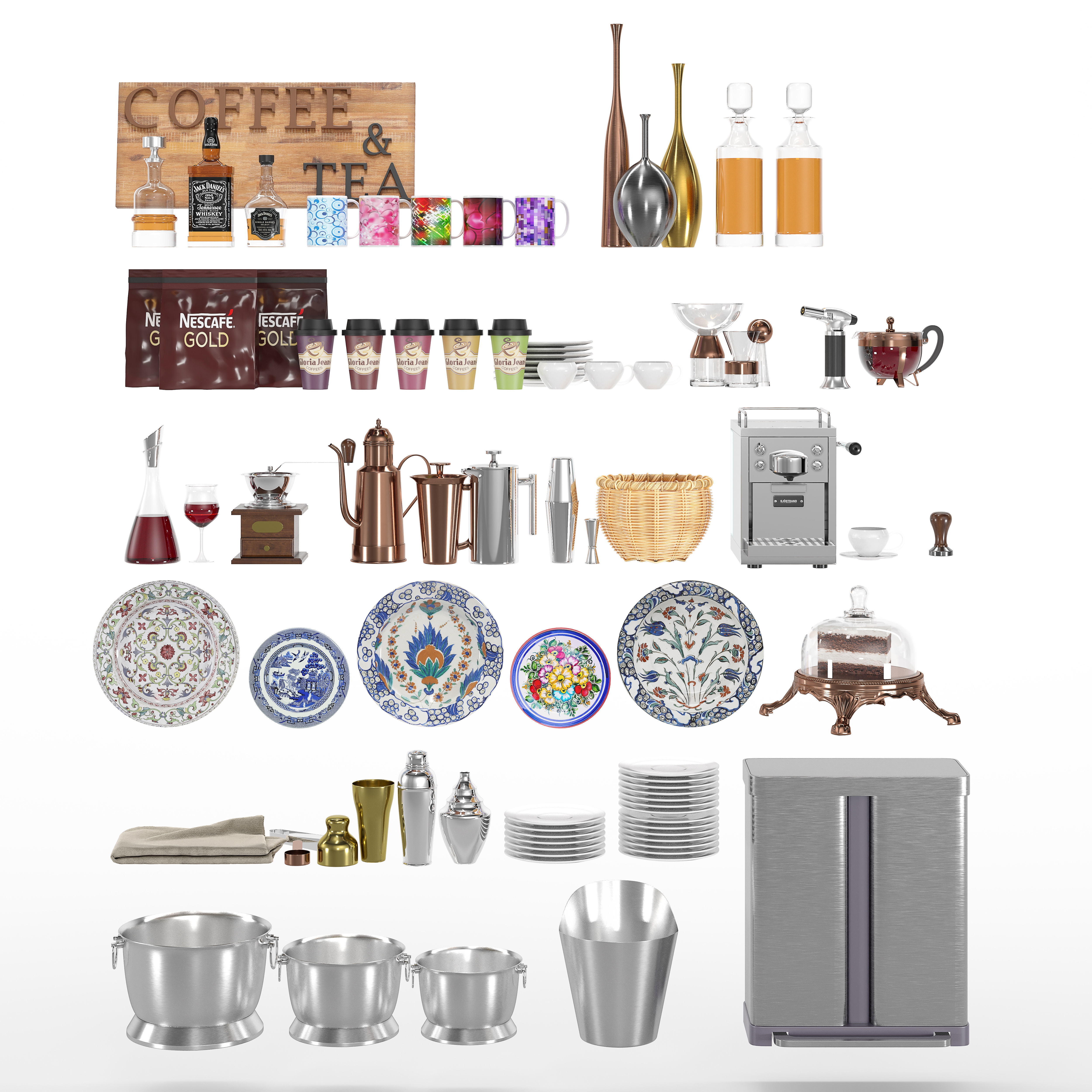 Coffee Shop Bar 3D model_2