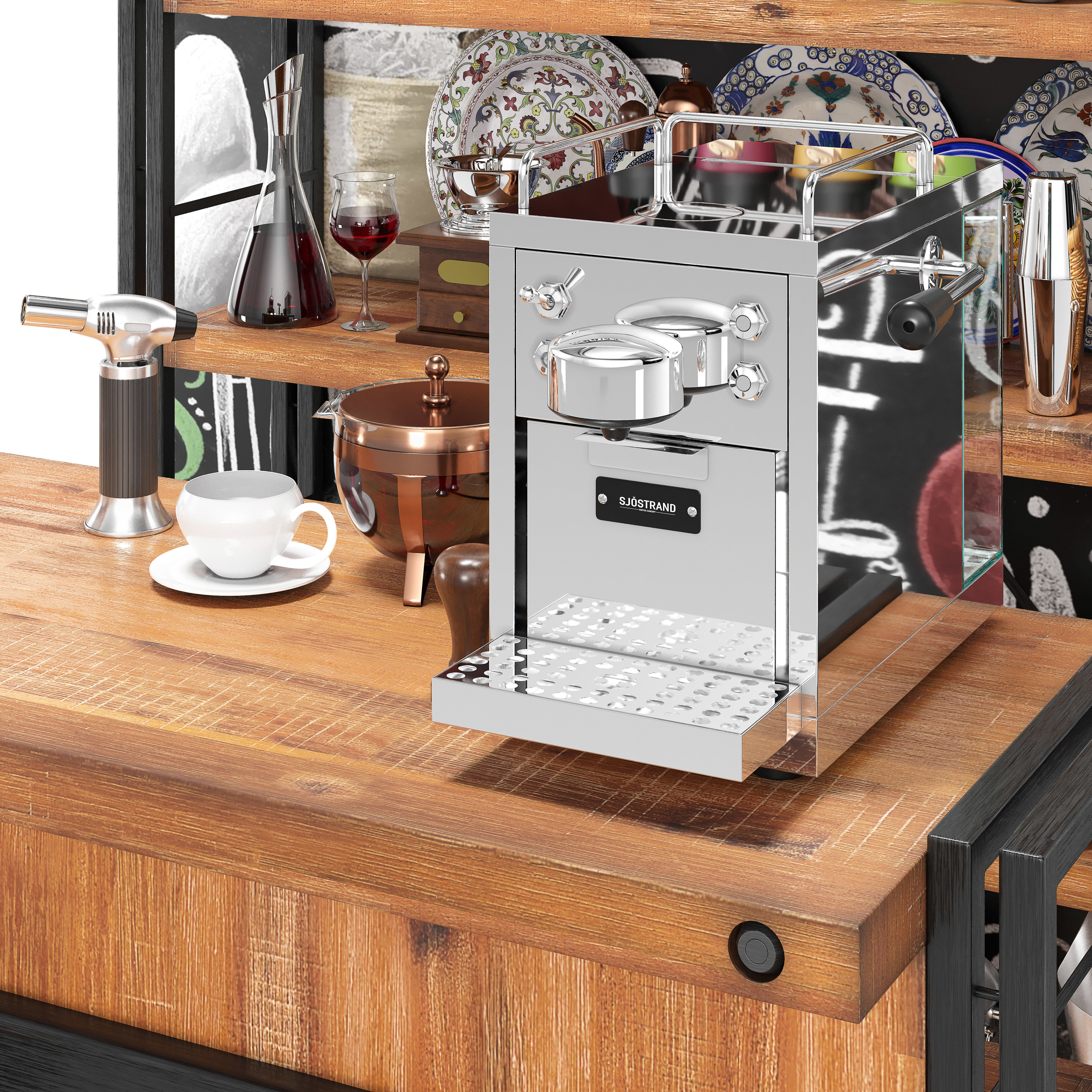 Coffee Shop Bar 3D model_8