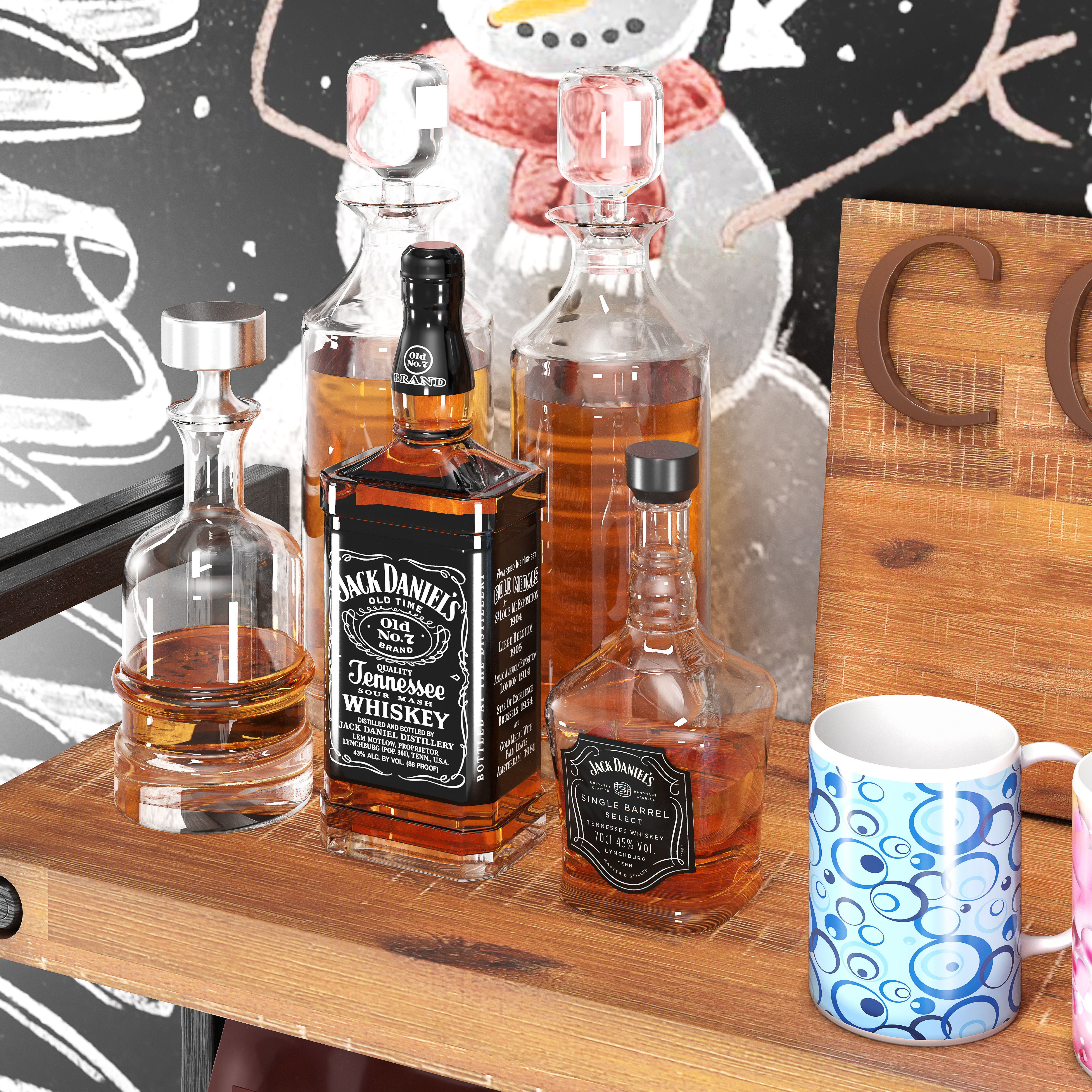 Coffee Shop Bar 3D model_10