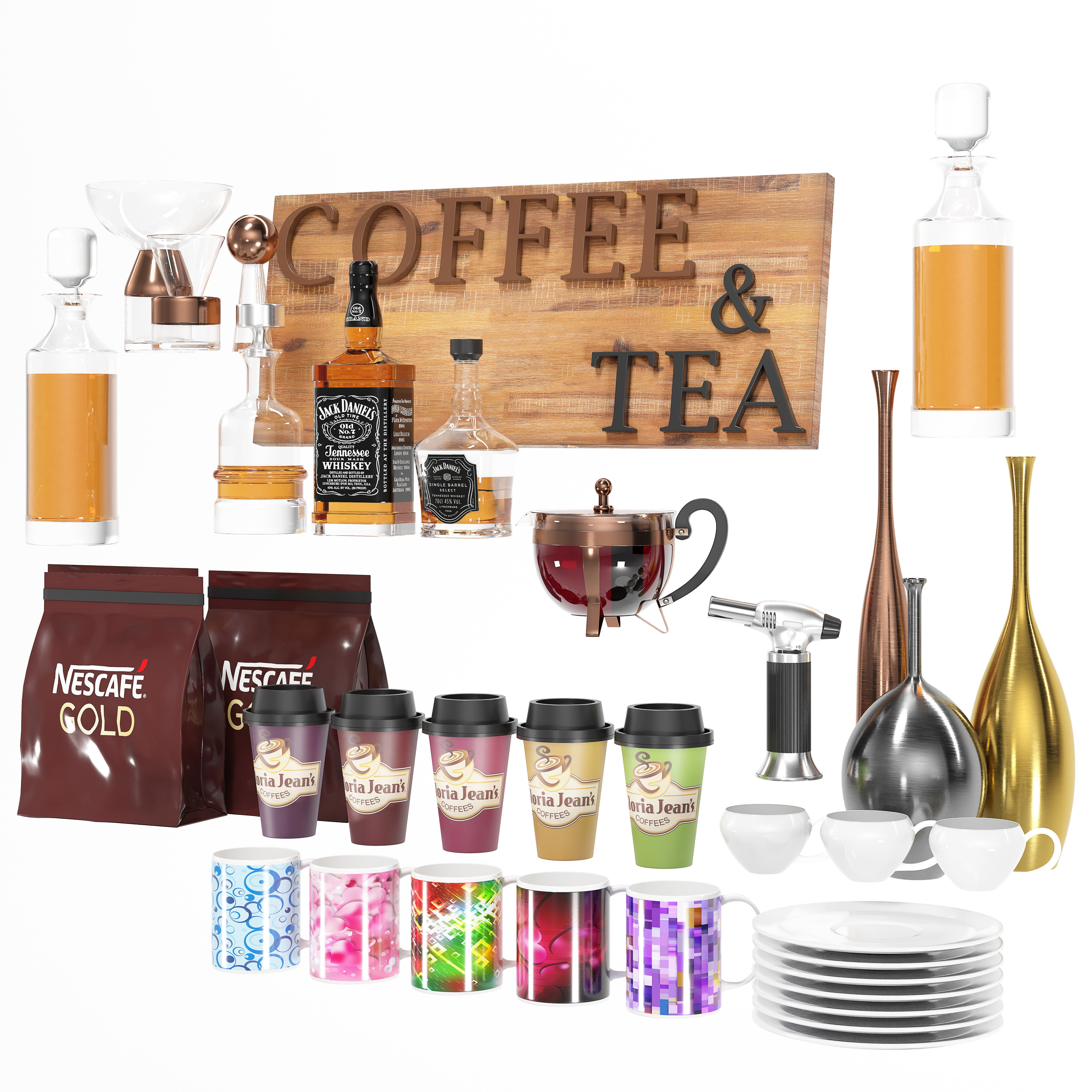 Coffee Shop Bar 3D model_3