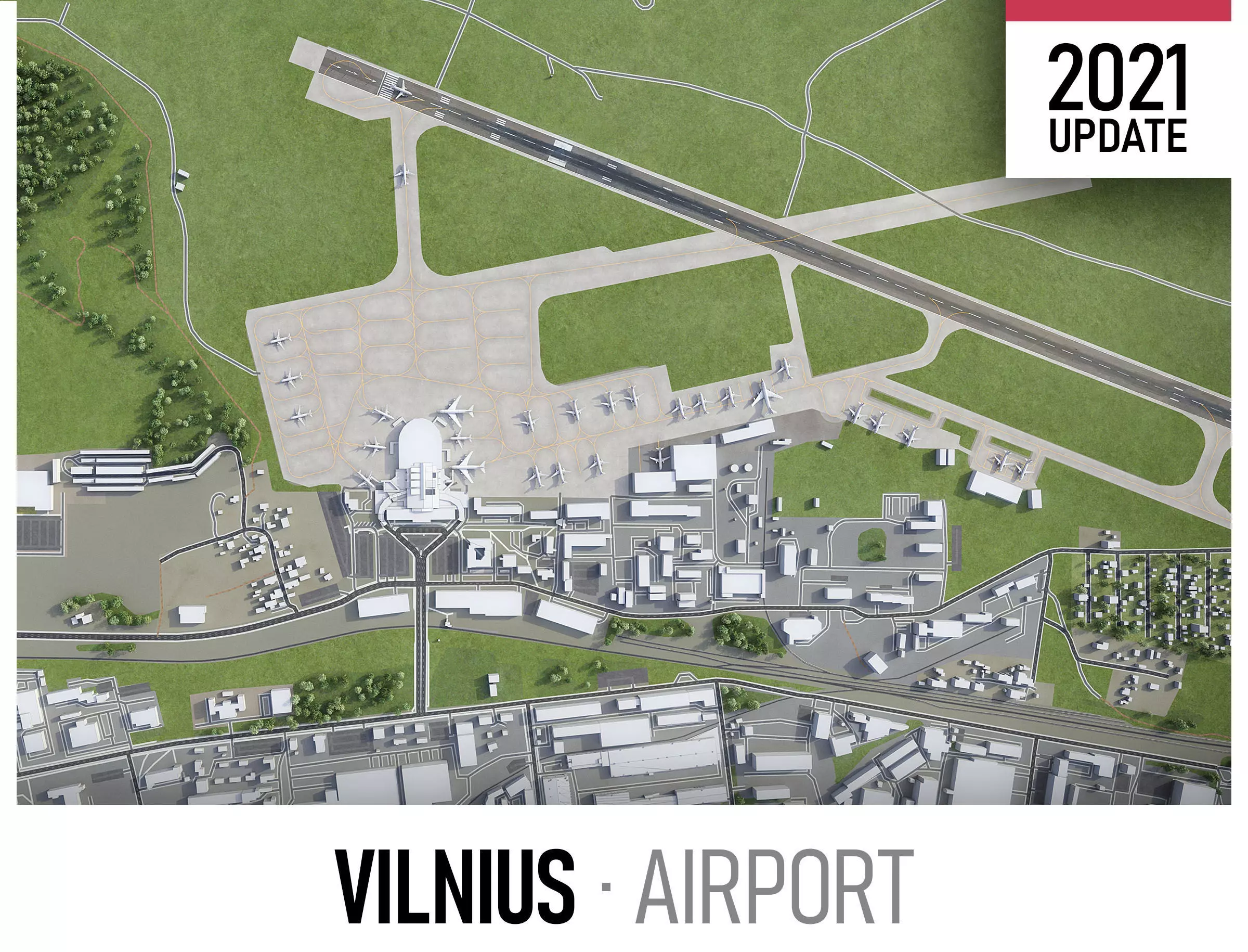 Vilnius Airport Low-poly 3D model
