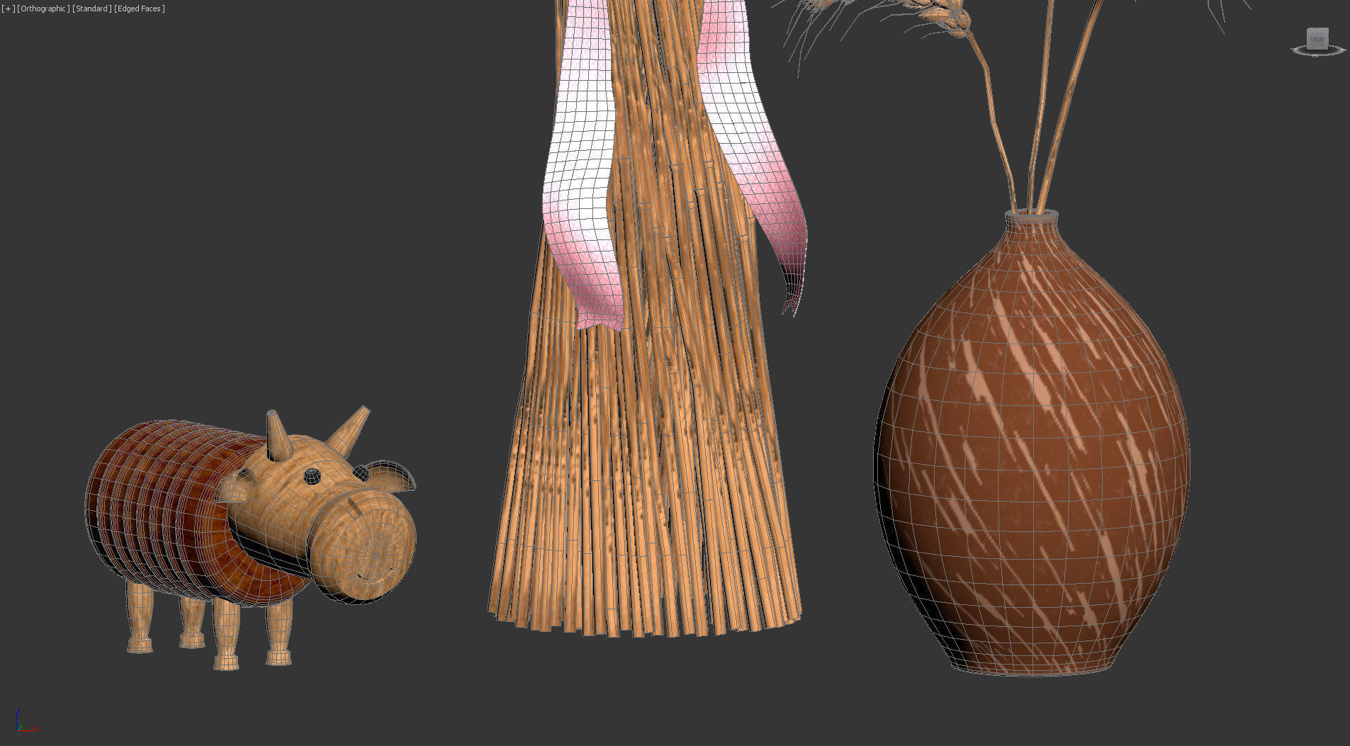 Composition with wheat Low-poly 3D model_7