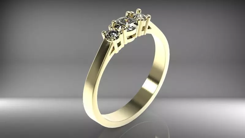 Ring 3Gems Free 3D print model