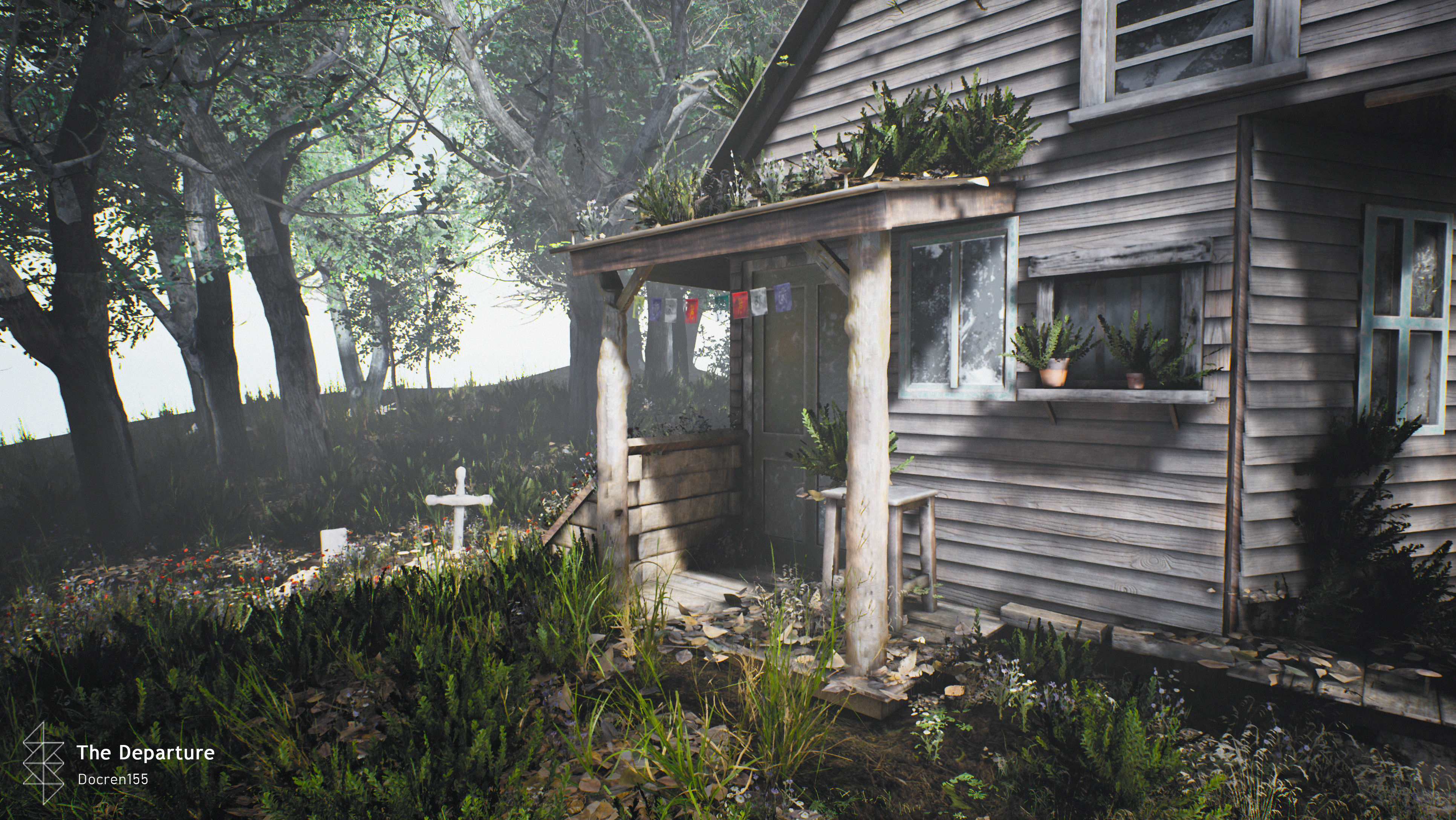 Windows wooden doors and Low-poly 3D model_3