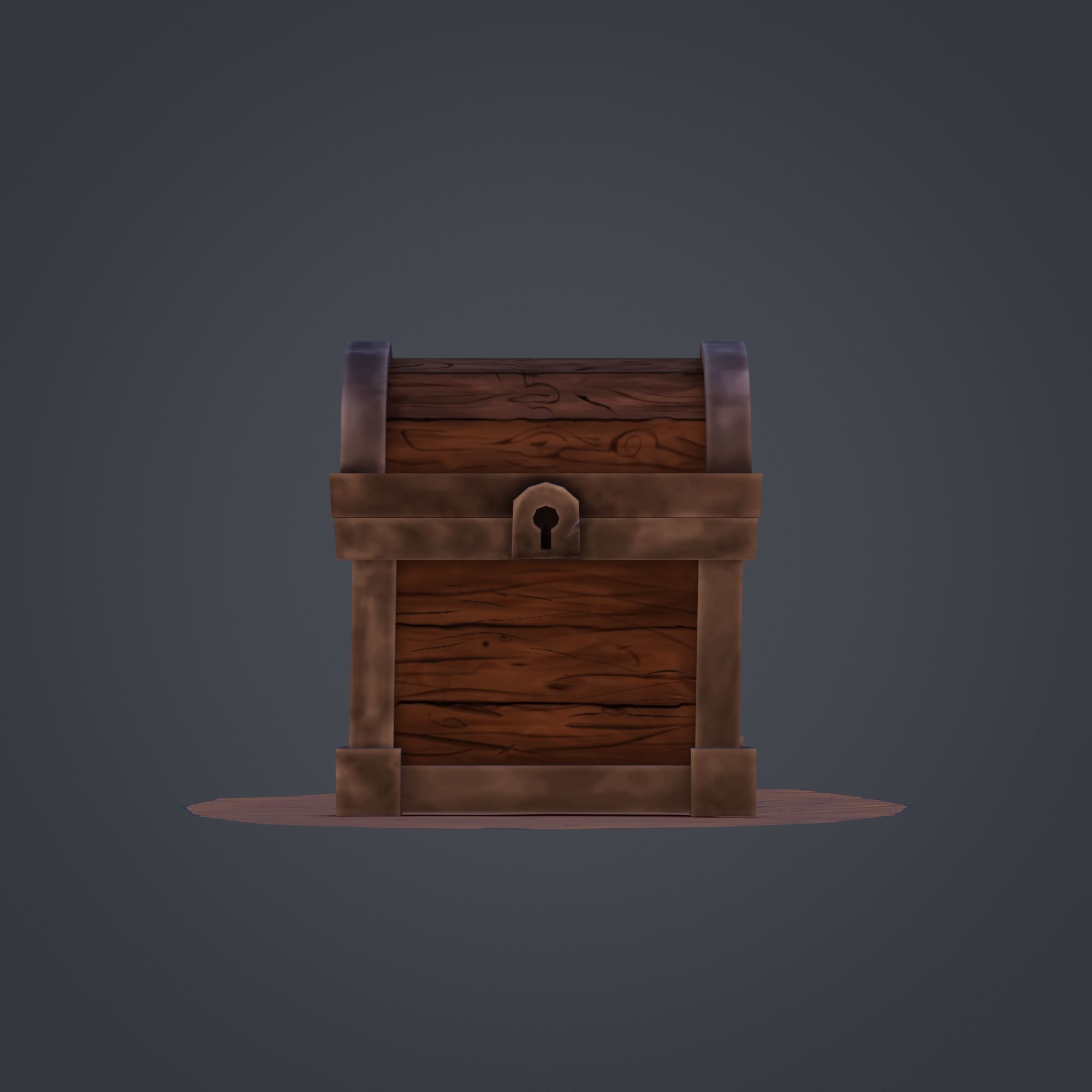 Treasure Chest  Low-poly 3D model_9