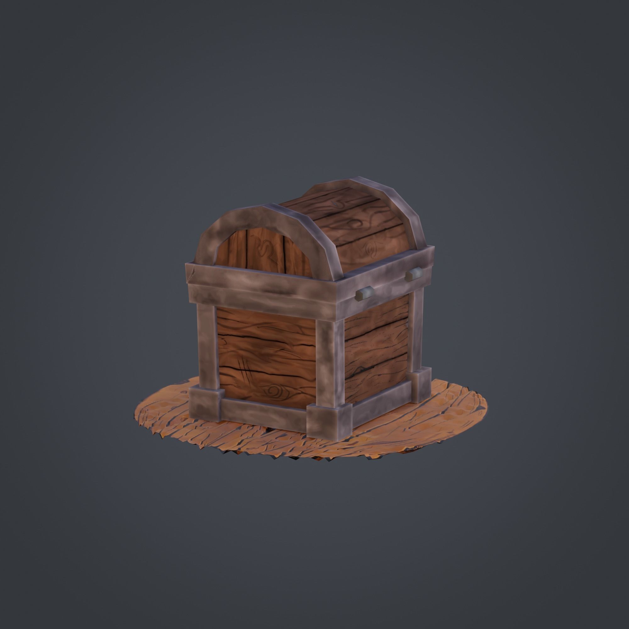 Treasure Chest  Low-poly 3D model_15
