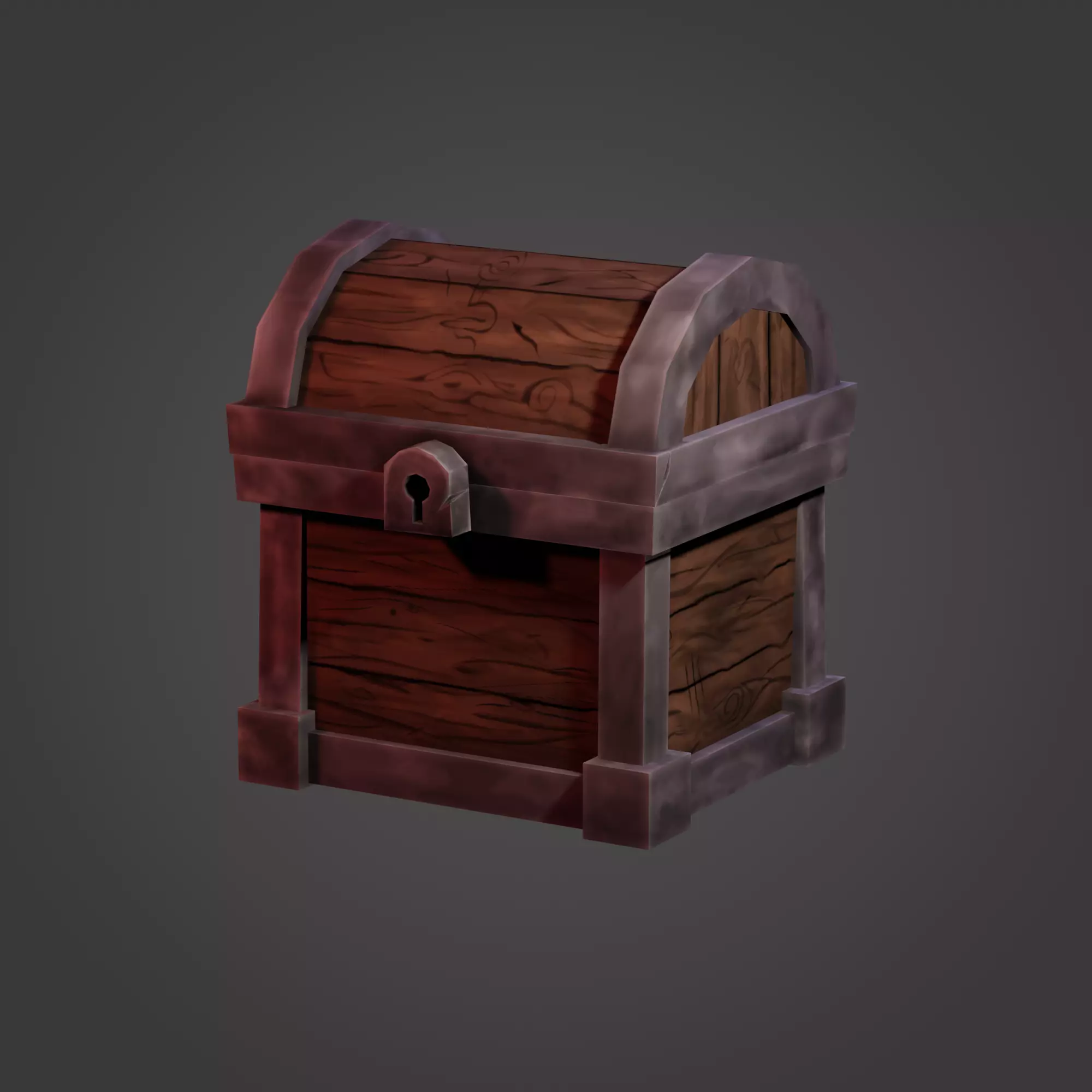 Treasure Chest  Low-poly 3D model_0